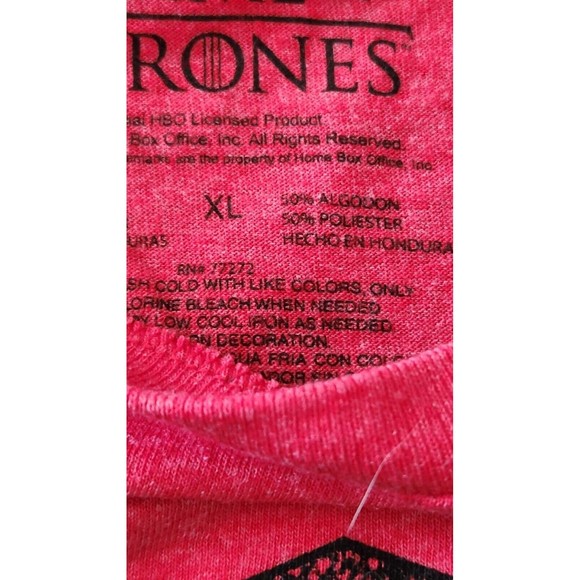 Game Of Thrones T-Shirt Men's Size XL Red Graphic Short Sleeve Crew Neck - Picture 7 of 7